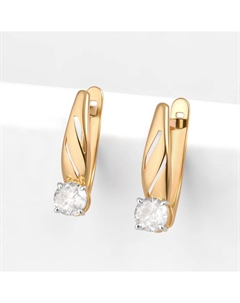 Золотые серьги с фианитами Efremof