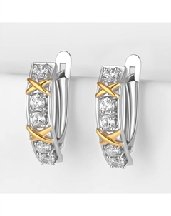 Золотые серьги с фианитами Talant