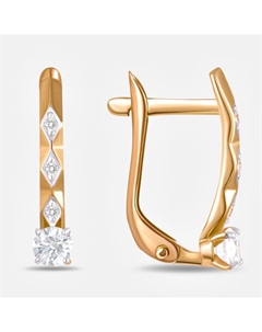 Золотые серьги с фианитами Efremof
