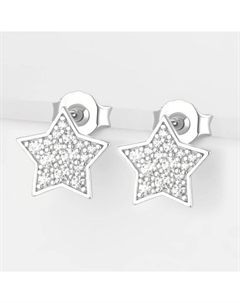 Серебряные серьги гвоздики с фианитами Talant