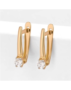 Золотые серьги с фианитами Efremof