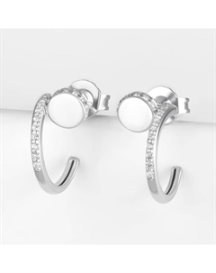 Серебряные серьги гвоздики с фианитами Talant