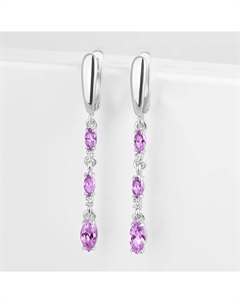Серебряные серьги подвесные с фианитами Efremof