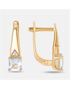 Золотые серьги с топазами и фианитами Efremof