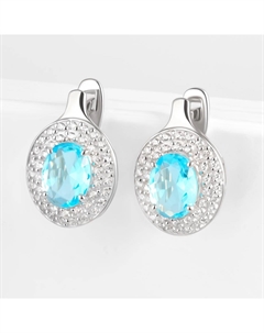 Серебряные серьги с кристаллами топазами и фианитами Efremof