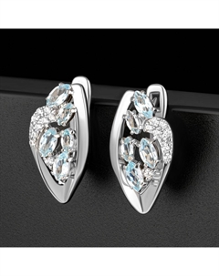 Серебряные серьги с топазами и фианитами Efremof