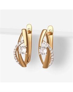 Золотые серьги с фианитами Efremof