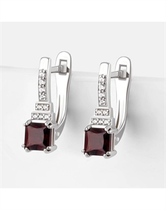 Серебряные серьги с гранатами и фианитами Efremof