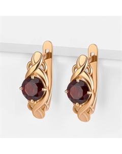 Золотые серьги с гранатами Efremof