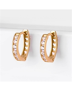 Золотые серьги детские с фианитами Efremof