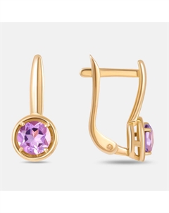 Золотые серьги с аметистами Efremof