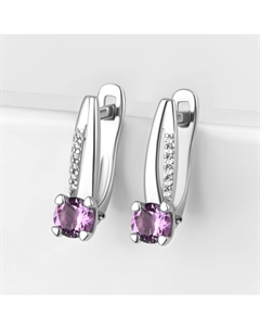 Серебряные серьги с аметистами и фианитами Efremof