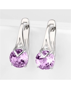 Серебряные серьги с аметистами и фианитами Efremof