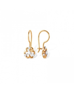 Серьги детские с фианитами из красного золота Efremof