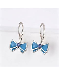 Серебряные серьги детские с фианитами и эмалью Efremof