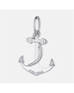 Серебряная подвеска с фианитами якорь Efremof