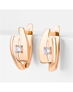 Золотые серьги с фианитами Efremof