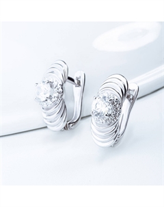Серебряные серьги с сваровски и фианитами Efremof