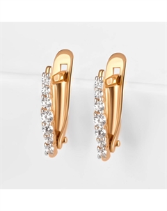 Серьги с фианитами из красного золота Efremof