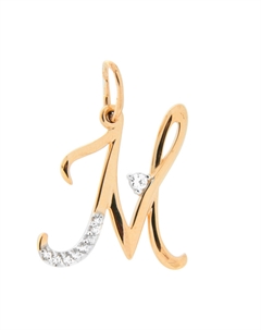 Золотая подвеска Буква М с фианитами Efremof