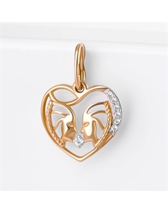 Золотая подвеска знак зодиака Близнецы с фианитами Efremof