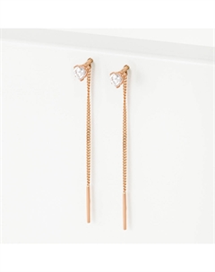 Серьги протяжки из красного золота с фианитами Efremof