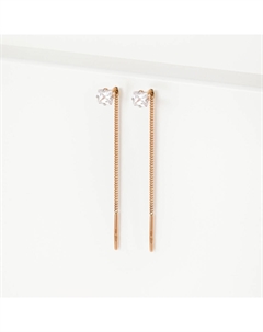 Серьги протяжки из красного золота с фианитами Efremof