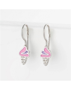 Серебряные серьги детские с фианитами и эмалью Efremof