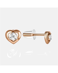 Золотые серьги гвоздики с фианитами Efremof