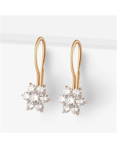 Серьги детские с фианитами из красного золота Efremof