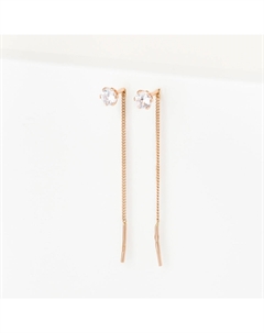 Серьги протяжки из красного золота с фианитами Efremof