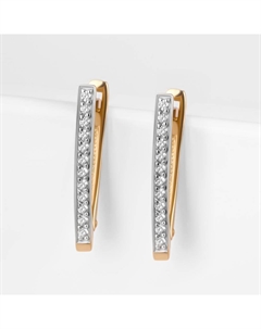 Золотые серьги с фианитами Efremof