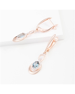 Подвесные серьги из красного золота с топазами и фианитами Efremof