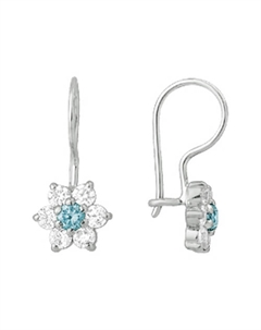 Серебряные серьги детские с фианитами Efremof