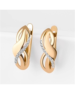 Золотые серьги с фианитами Efremof