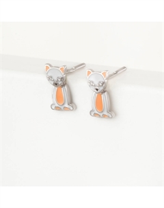 Серебряные серьги детские с фианитами и эмалью Efremof