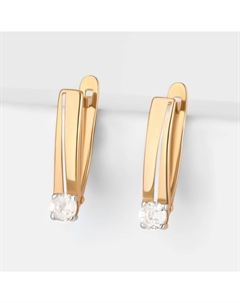 Золотые серьги с фианитами Efremof