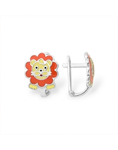 Серебряные серьги детские с эмалью Efremof