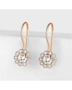 Серьги детские с фианитами из красного золота Efremof