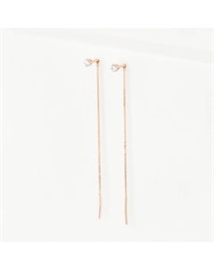 Серьги протяжки из красного золота с фианитами Talant