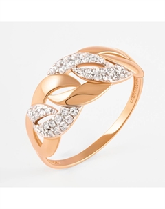 Кольцо из красного золота с фианитами Efremof