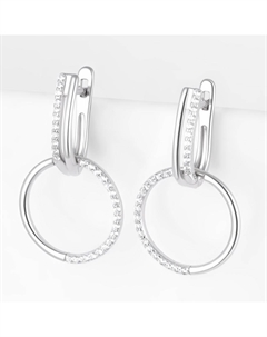 Серебряные серьги подвесные с фианитами Efremof