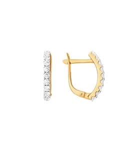 Золотые серьги с фианитами Efremof