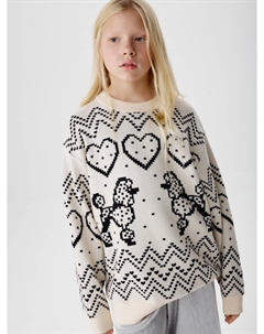 Новогодний вязаный джемпер для девочек Sela