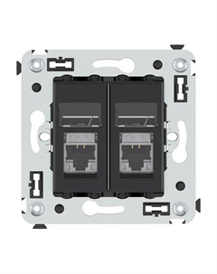Розетка компьютерная 4412394 RJ-45 в стену, кат.6 экранированная двойная,"Черный матовый", "Avanti" Dkc