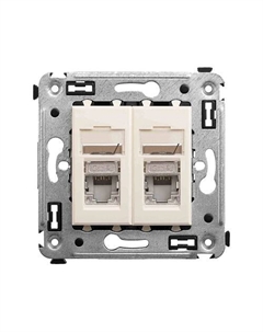 Розетка компьютерная 4405394 RJ-45 в стену, кат.6 двойнаяэкранированная, "Ванильная дымка", "Avanti" Dkc