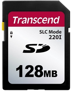 Промышленная карта памяти SDHC 128MB TS128MSDC220I 220I, 22/20MB/s, 63TBW Transcend