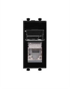 Розетка компьютерная 4402391 RJ-45 модульная, кат.6 экранированная, "Черный квадрат", 1 модуль, "Avanti" Dkc