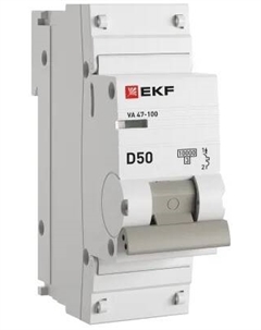 Автоматический выключатель mcb47100-1-50D-pro 1P 50А (D) 10kA ВА 47-100 PROxima Ekf