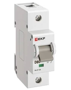 Автоматический выключатель mcb47125-1-80D 1P 80А (D) 15кА ВА 47-125 PROxima Ekf